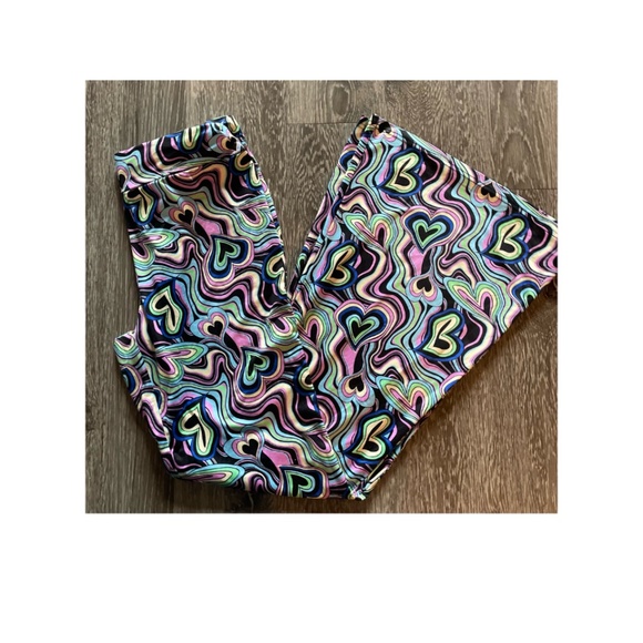 NWOT CUTEST BOHO HEART FLARED PANTS! - Picture 2 of 2